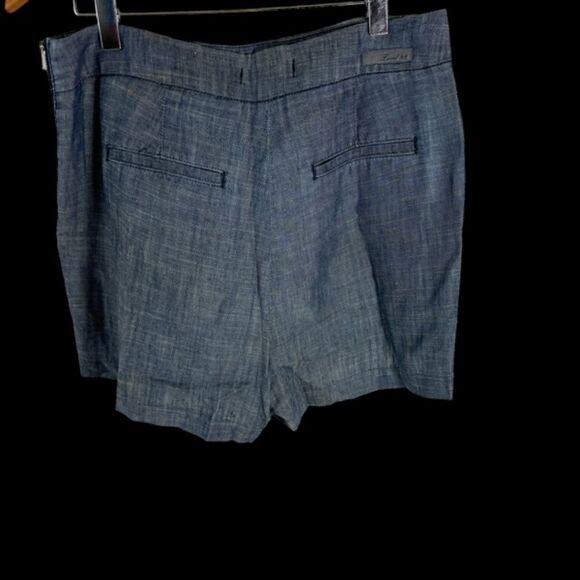 Level 99 Lyocell/Linen Chambray Side Zip High Waist Shorts Sz 27 - Picture 2 of 8